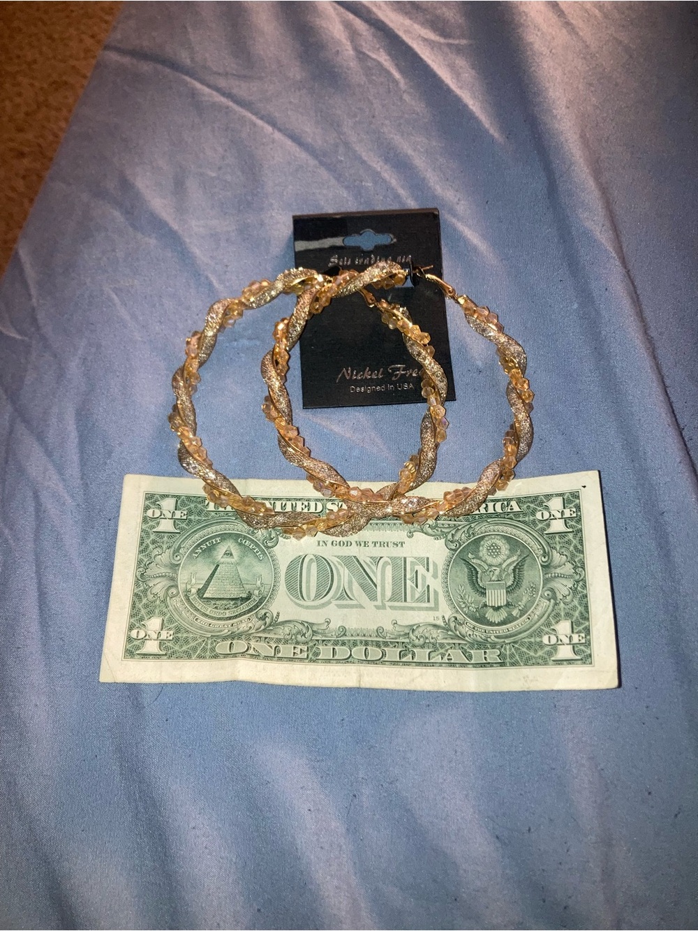 Gold and Silver Twisted Hoop Earrings - Unbranded